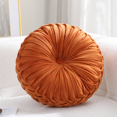 Coussin décoratif ultra doux en velours rond pour canapé (15 pouces)