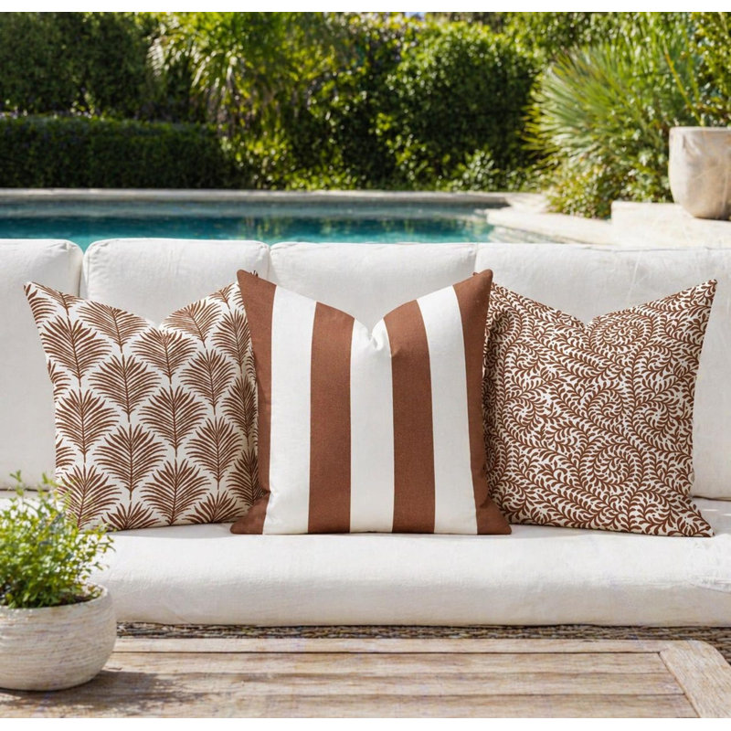 Housse de coussin d'extérieur Cinamon, Carré 17 po