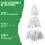 Arbre de Noël artificiel blanc de 7 pi avec branches en fil mémoire, 1064 pointes denses, assemblage facile pour les fêtes et structure articulée-1508478343