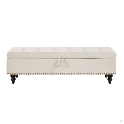 59" Bed Bench Ottoman With Storage Fabric