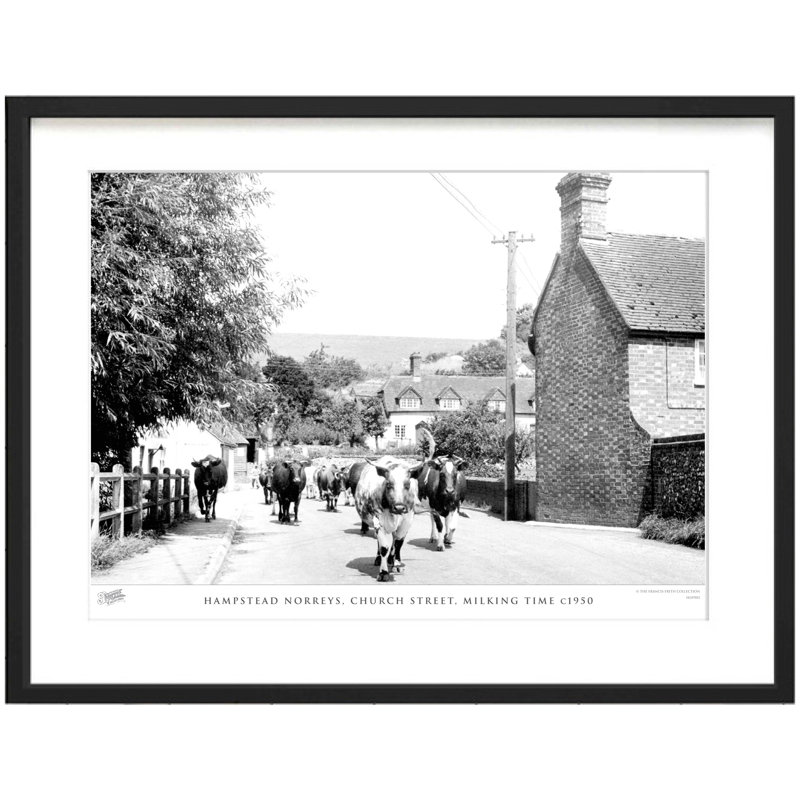 Hampstead Norreys, Church Street, Milking Time C1950 - Single Picture Frame Print, 40cm H X 50cm W x 2cm D
