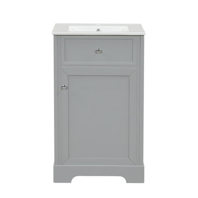 Meuble-lavabo peu encombrant de 20 po avec lavabo et rangement intégrés | Idée cadeau