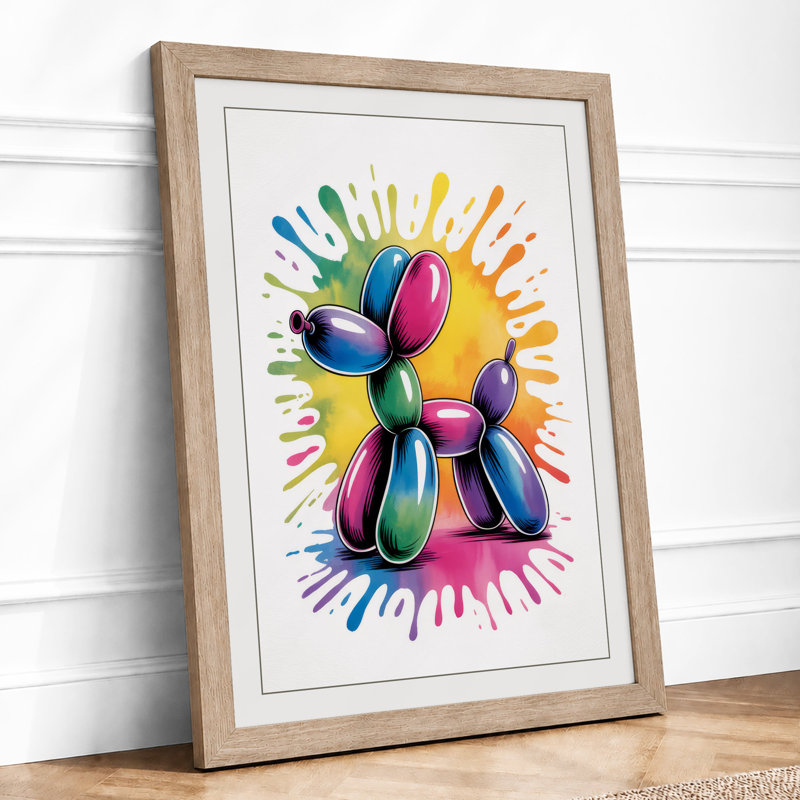 Paint Tube Starburst Modern - Framed Print, A3 - 42.0 x 29.7 cm, Oak