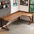 Nut-brown L-Shaped Solid Wood writing desk-118614636