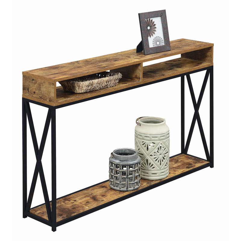 Console de 47,25 po Ariyana, Plateau en bois de grange / base noire