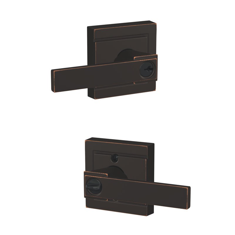 Northbrook Lever with Upland Keyed Entry Lock, Aged Bronze