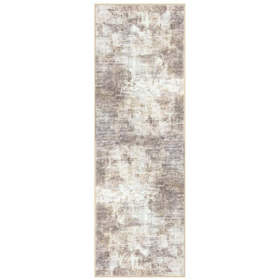 Abstract Runner Rug 18"X60" Washable Runners For Hallways, Non Slip Kitchen Runner Printed Entryway Runner Indoor, Modern Abstract Floor Carpet For Hall Kitchen Bedroom, Beige