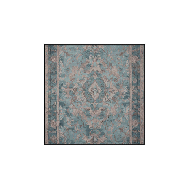Machine Washable Gray Area Rug, Square 5'