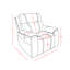Fauteuil inclinable électrique en cuir noir 8880
