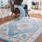 Tapis oriental turquoise / beige-79800551