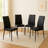 Round Glass Dining Table Set For 4, Modern 5-Piece Kitchen & Dining Room Set With Tempered Glass Top And Black Faux Leather Chairs, Small Space Dining Furniture