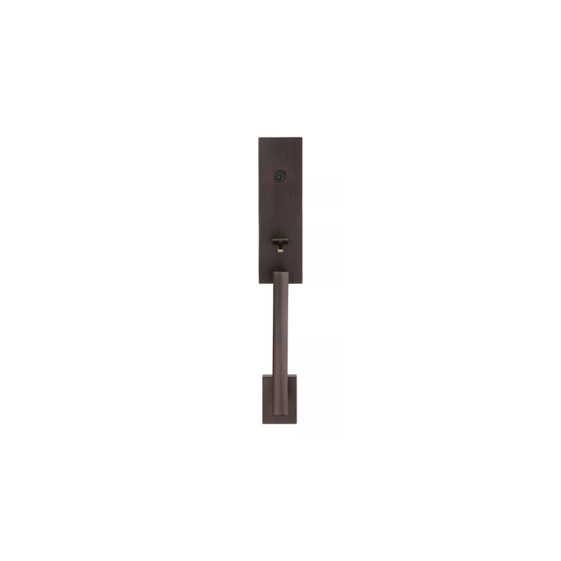 Vancouver Exterior Portion Handleset with Single Cylinder Deadbolt (Interior Portion Sold Separately), Venetian Bronze