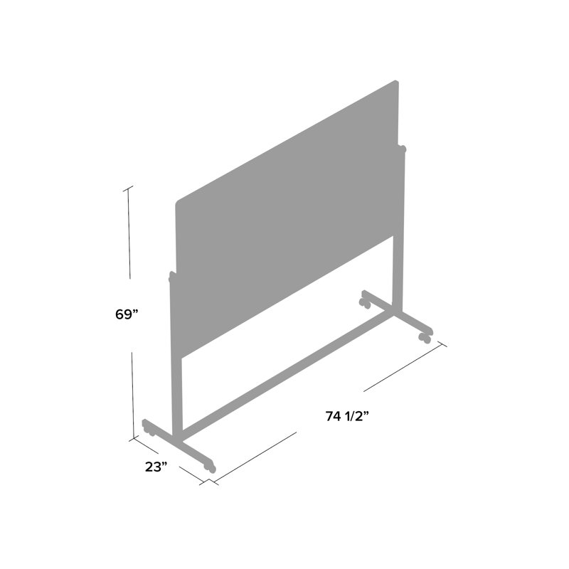 Freestanding Steel Reversible Magnetic Large - 6' - 8' Whiteboard, 69" x 74.5"