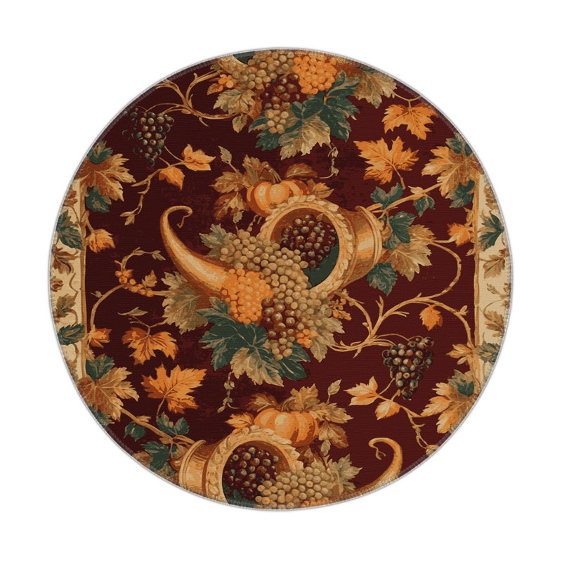 Tapis d'intérieur et d'extérieur brun français, Rond 5 pi