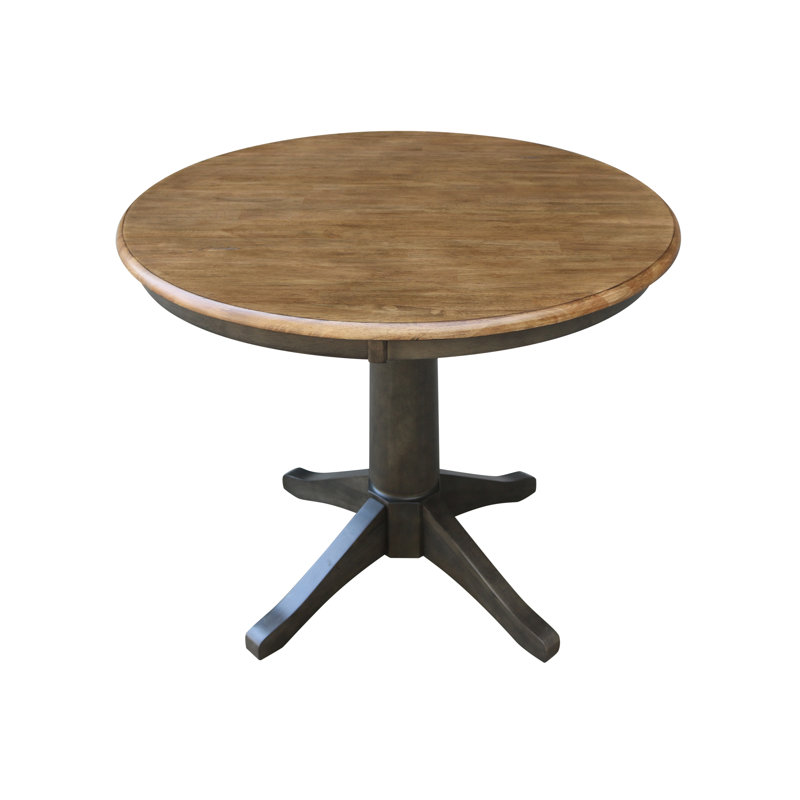 Table de salle à manger Imilia, H 29,9 po x L 36 po x l 36 po, Hickory / charbon délavé