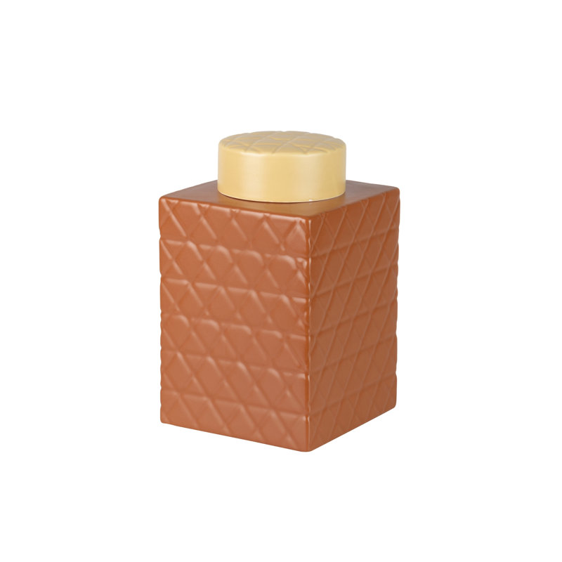 Ceramic Jar 16x16x26 Cm, Mostarz/Beige
