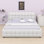 Lit plateforme tapissier d'inspiration Mid-Century avec pieds en bois