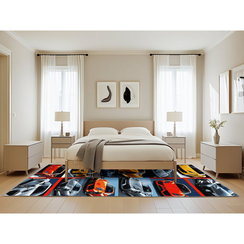 Tapis de transport gris lavable à la machine, Rectangle de 5 pi x 8 pi