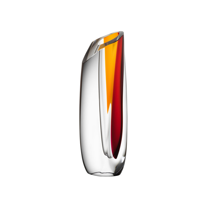Vase de table en cristal 14 po Saraband, Rouge / ambre