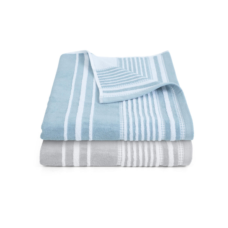 Serviette de bain Branden, Batten rayé minéral