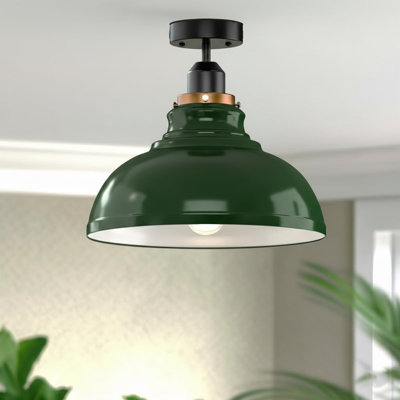 Plafonnier semi-encastré, plafonnier moderne en métal avec abat-jour courbé E26 pour le salon, la chambre à coucher, la cuisine et le couloir