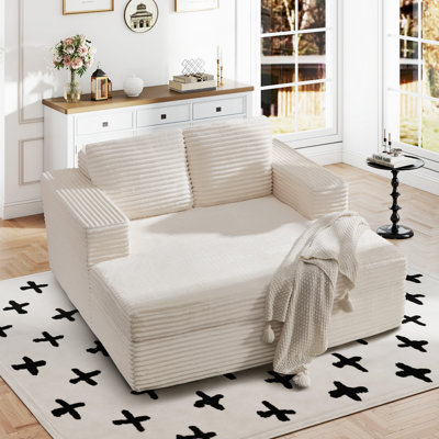 59.1" Wide No Assembly Needed Sleeper Loveseat Sofa, 2 - Seater Sponge Couch Bed by Mercer41