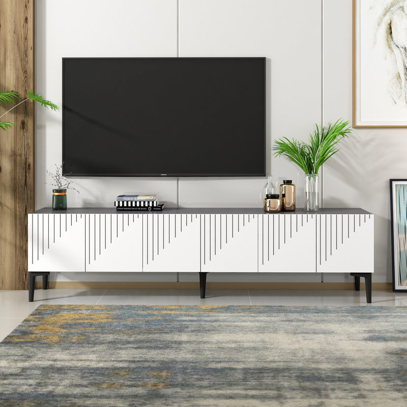 Olivia Unfinished TV Stand for TVs up to 75", White