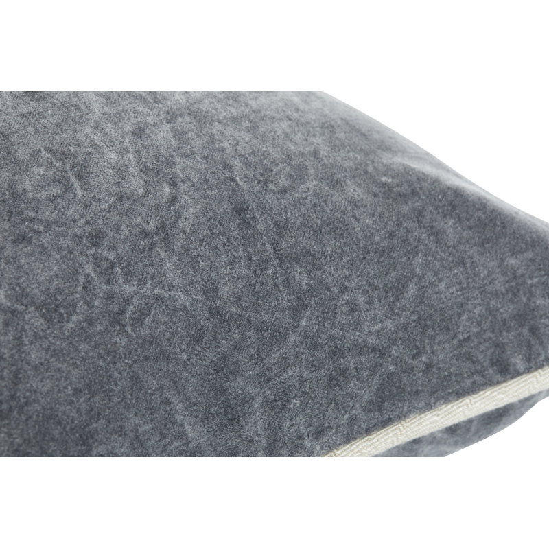 Harriet Cotton Throw Pillow, Dark Gray, Square 18"