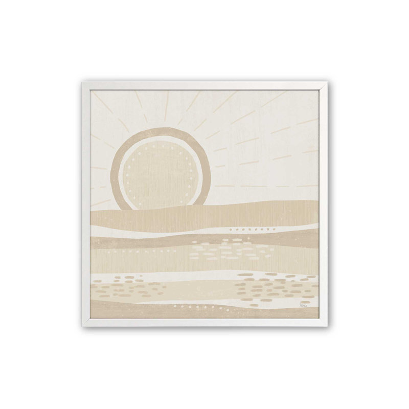 Sandy Sunset, reproduction sur toile dans un cadre, Opaque White Open Corner Framed, H 13,5 po x l 13,5 po
