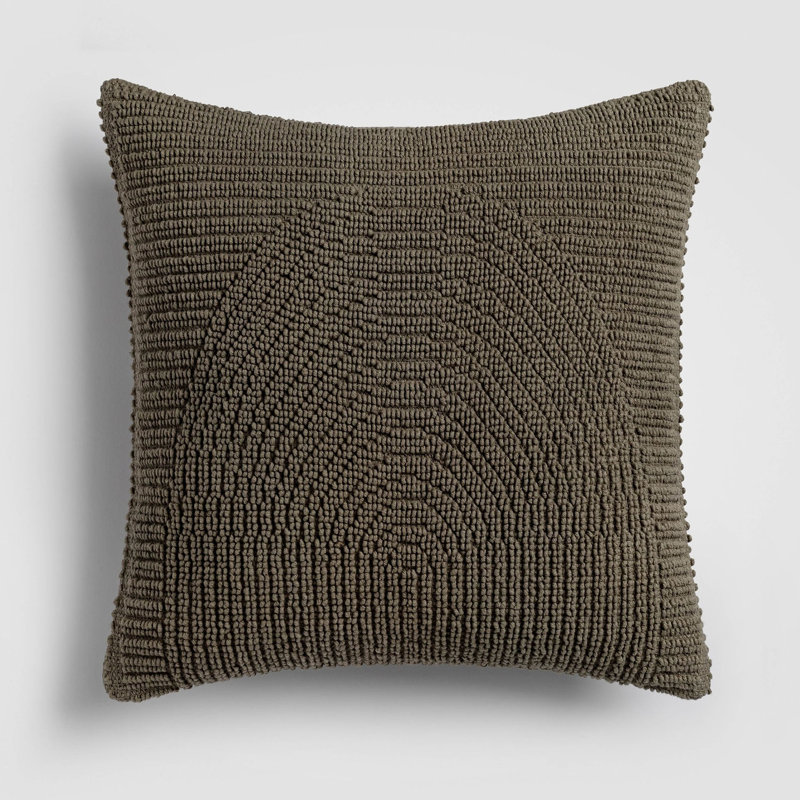 Tranquil Moss Green Textured Throw Pillow, 18" x 18", Throw Pillow For Couch or Bed