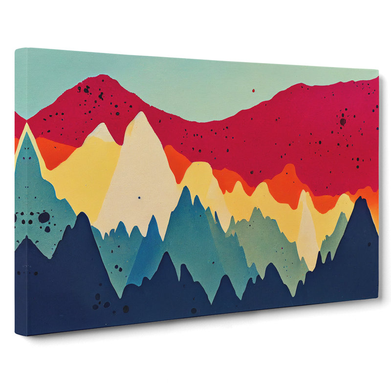 Sweet Painted Mountains Abstract - Wrapped Canvas, 35cm H x 50cm W x 3cm D