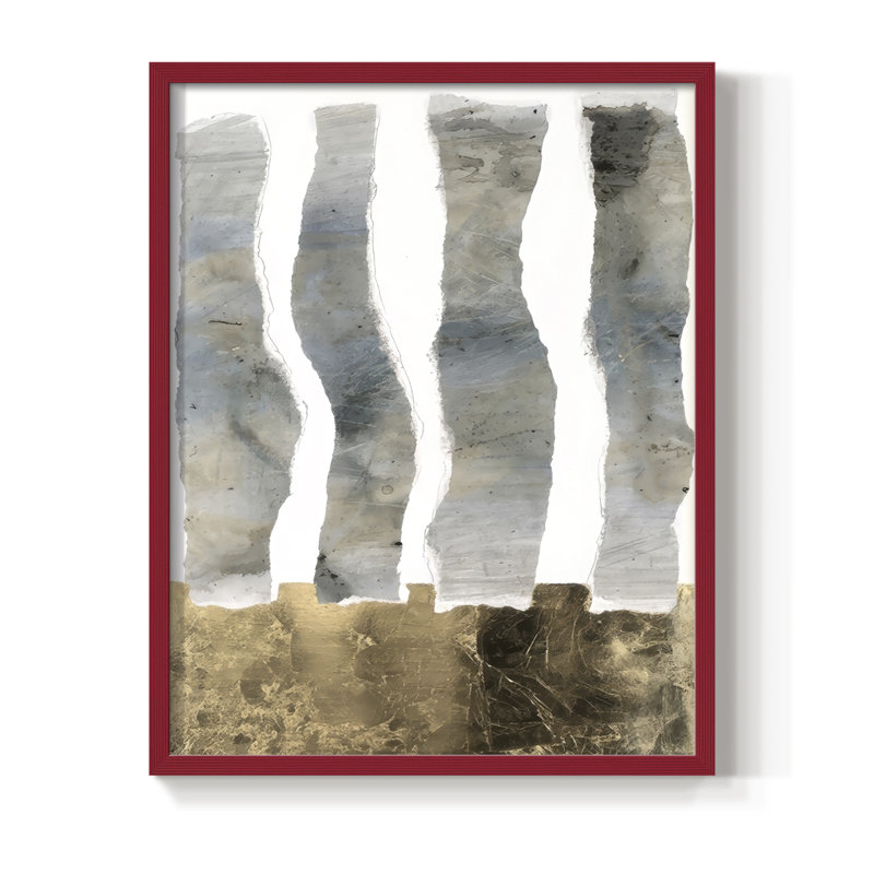 «Protracted Pillars II», reproduction encadrée - bois massif, H 21 po x l 17 po, Rouge