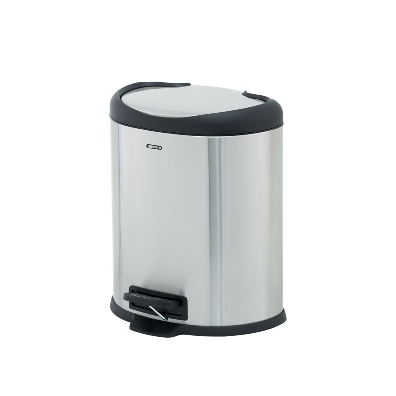 Poubelle à pédale en acier inoxydable 2 gallons en forme de seau d ordure