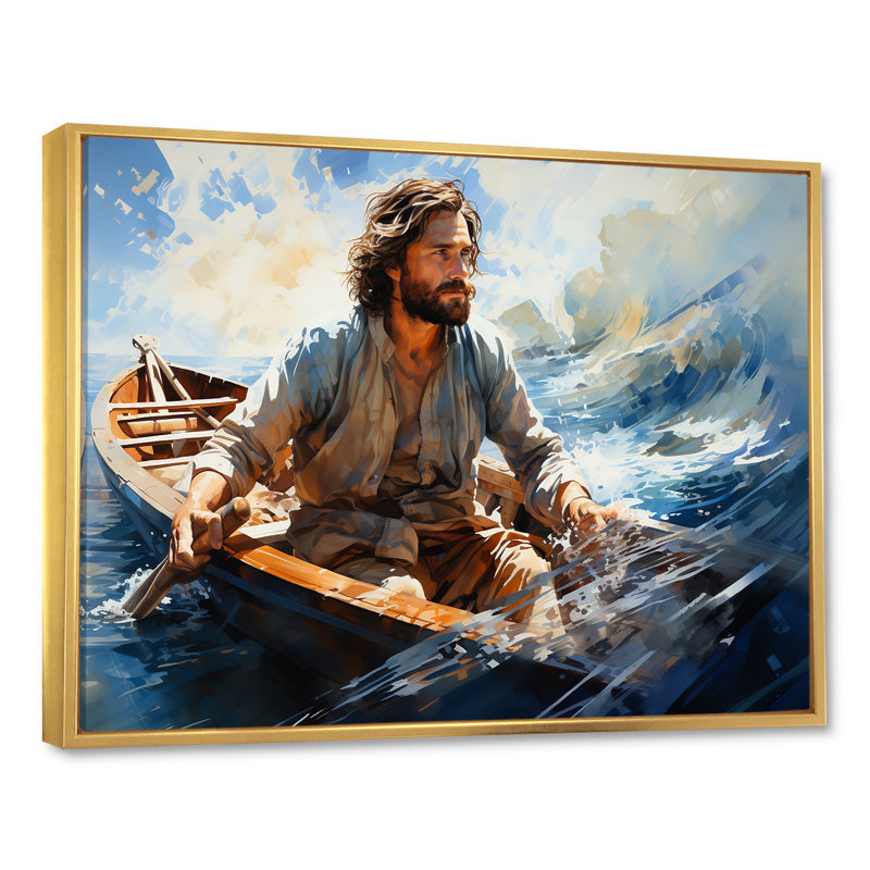«The Fisher Of Men To Christianism Land - Christianity», reproduction sur toile, Cadre flottant doré