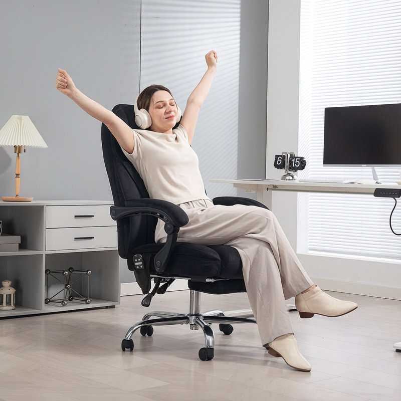 Velvet Office Chair, Black
