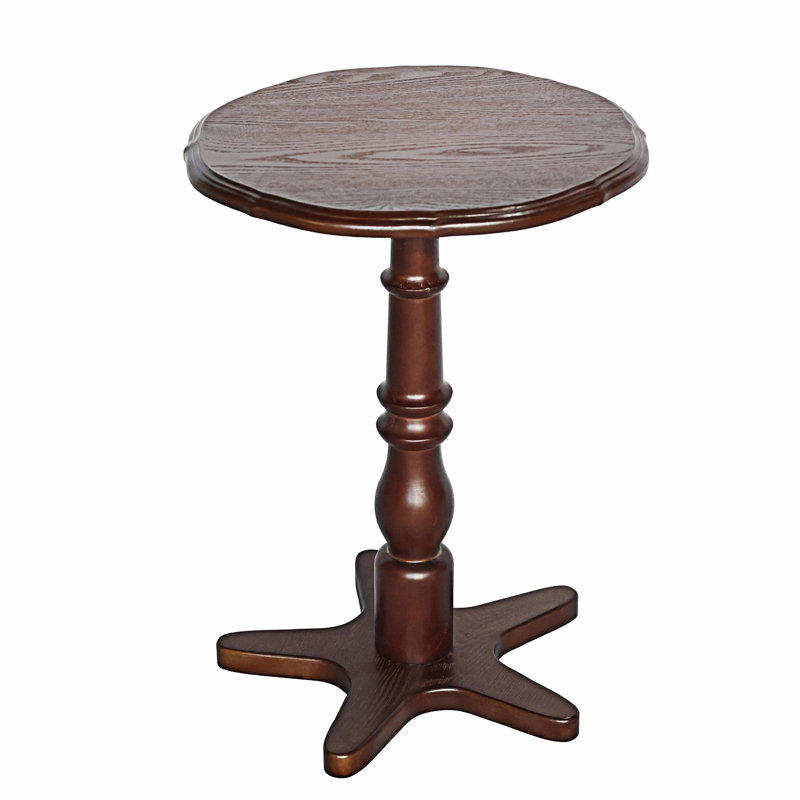 Wooden Small End Table Side Coffee Table, Walnut Brown