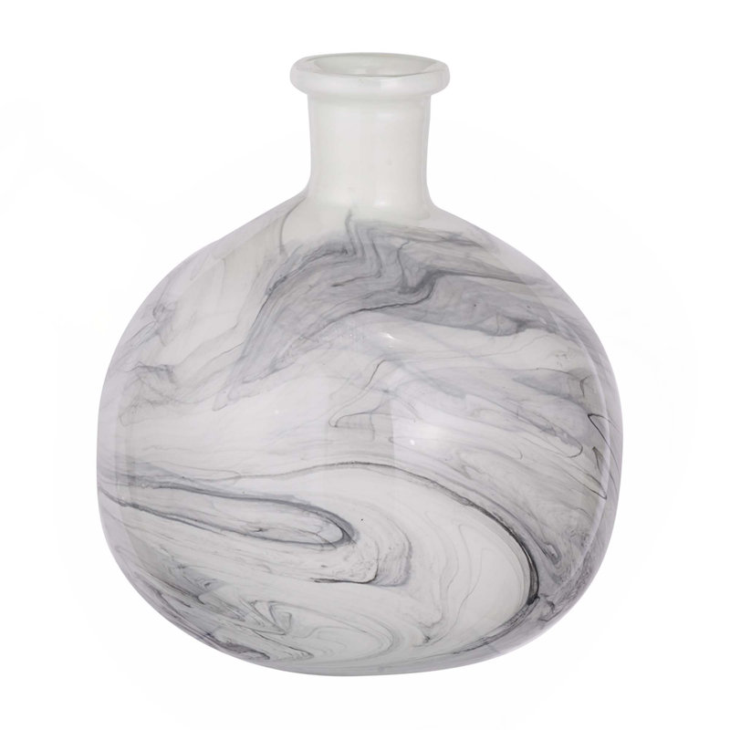 Svirla Vase-Black-And-White Swirl