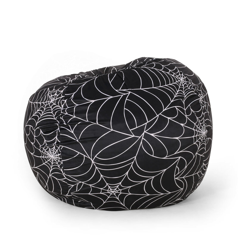 Fauteuil à billes 3 pi Spiderweb, noir et blanc