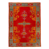 Red Antique Turkish Oushak Rug - 12"" x 16'4""