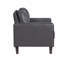 Fauteuil rembourré en similicuir de style moderne de style moderne gris foncé avec dossier confortable et dossier en bois massif 1pc-847342924
