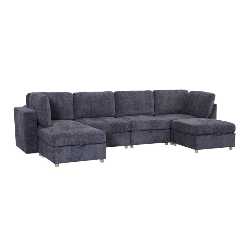Modular Convertible Sofa with Full-Seat Storage