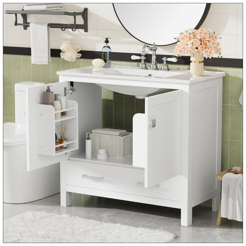 Meuble-lavabo pour salle de bain, Blanc