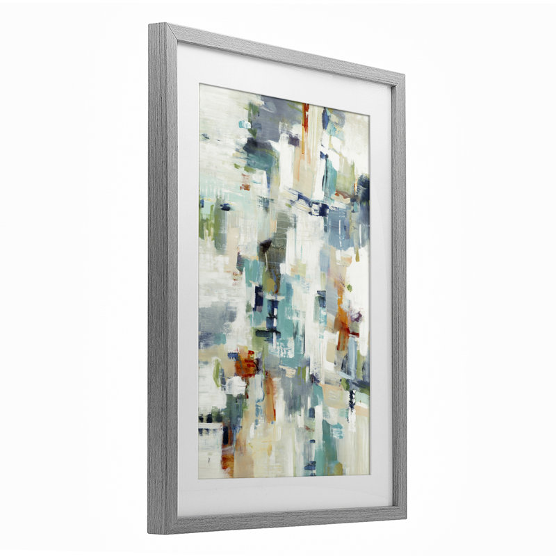 «Dynamic Dappled Expression», reproduction sous verre, conception de Lisa Ridgers, Cadre de ferme gris, H 23 po x l 17 po