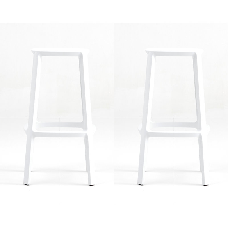 Tabouret de bar et de comptoir Cadrea, Tabouret de bar (siège d'une hauteur de 30 po), Blanc