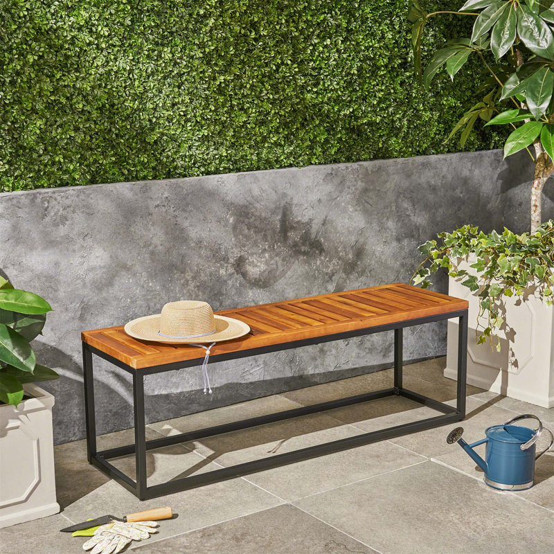 Caydence Acacia Wood Outdoor Bench, Teak