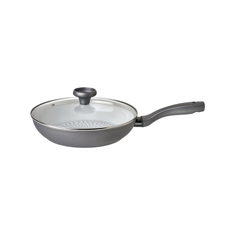 Earthpan Recycled induction Dishwasher Safe Frying Pan with Toughened Glass Lid -28cm