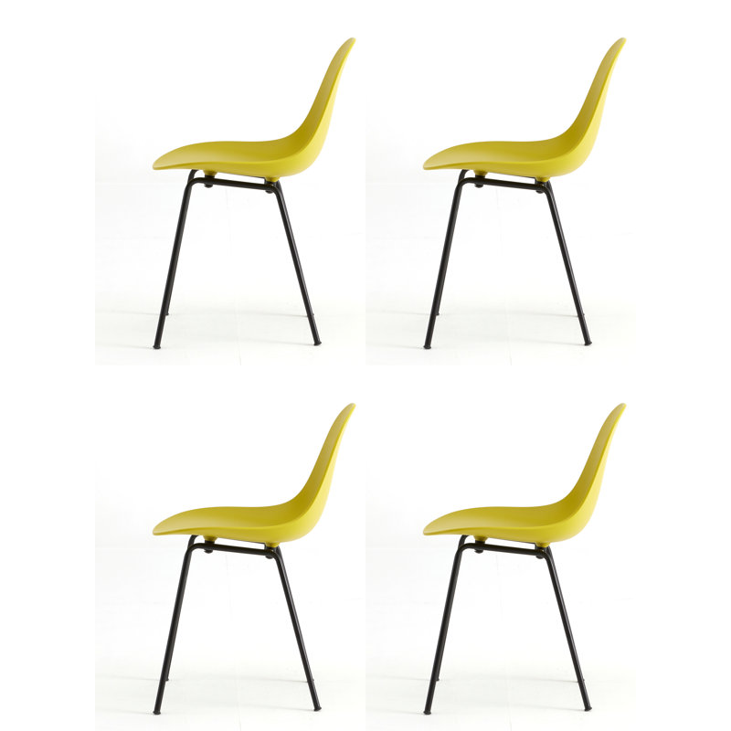 Chaise d'appoint et de salle à manger TA (ensemble de 4), Moutarde / Noir