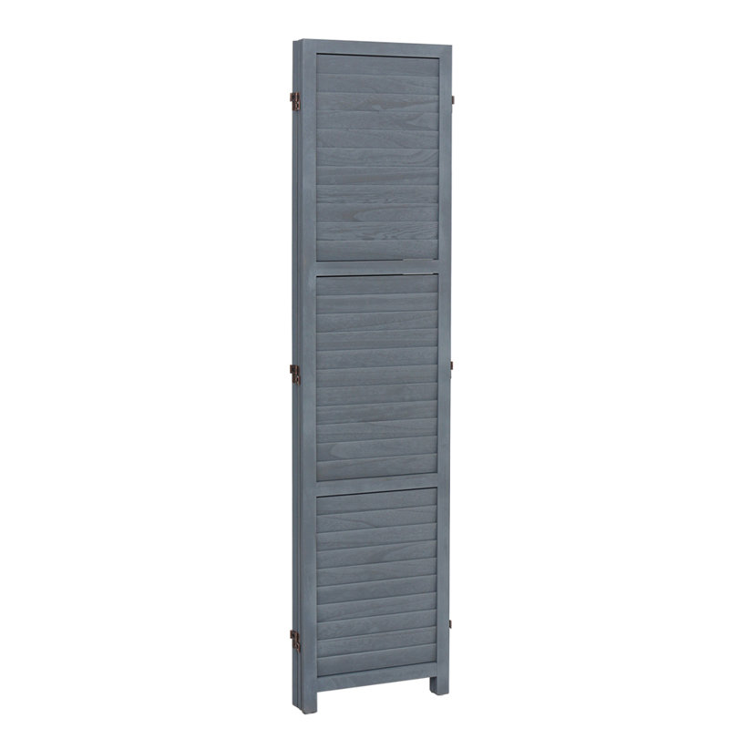 Aarav 170cm H Folding Room Divider, Grey, 170 cm H x 120 cm L x 5 cm D, 3