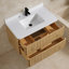 Meuble-lavabo flottant simple 36 po avec plateau en quartz La Jolla