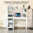 Farmhouse Computer Desk With Hutch And Cabinet, Home Office Desk With Storage, For Study,-1585539640